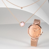 Uhren-Schmuck-Set - Jacques Lemans 1-2001H-SET - Quarz, Stahl IP Rosé