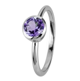 Damenring - Jacques Lemans SE-R101D56 - 925/- Silber rhodiniert, Amethyst