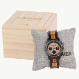 Damenuhr - LAIMER 0135 - Chronograph, Holz-Stahl