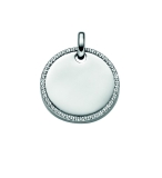 Anhänger - Max Fröhlich 20-210 - 925/- Silber rhodiniert, Zirkonia, Gravurplatte