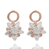 Creoleneinhänger - Kesef 5453 - 925/- Silber Rosé vergoldet, Zirkonia Weiß