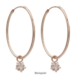 Creoleneinhänger - Kesef 5453 - 925/- Silber Rosé vergoldet, Zirkonia Weiß