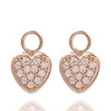 Creoleneinhänger - Kesef 5487 - 925/- Silber Rosé vergoldet, Zirkonia Weiß