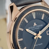 Herrenuhr - Jacques Lemans 1-2116C - Solar, Stahl IP Rosé