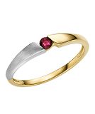 Damenring - Max Fröhlich 21-249 - 333/- Gold Bicolor, Rubin