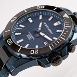 Herrenuhr - Jacques Lemans 1-2222B - Chrono-Automatik, Stahl IP Blau