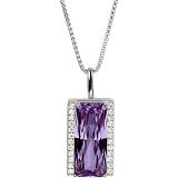 Kette mit Anhänger - Jacques Lemans SE-C212B - 925/- Silber rhodiniert, Topas