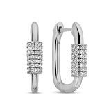 Creolen - Kesef 51237 - 925/- Silber rhodiniert, Zirkonia Weiß