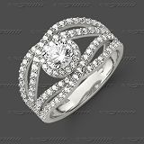 Damenring - 72-0560 - 925/- Silber rhodiniert, Zirkonia