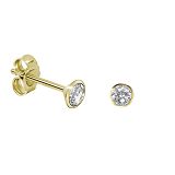 Ohrstecker - Kesef 5303 - 925/- Silber Gelb vergoldet, Zirkonia Weiß