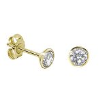 Ohrstecker - Kesef 5333 - 925/- Silber Gelb vergoldet, Zirkonia Weiß