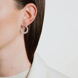 Creolen - DIAMONFIRE M62/2236/1/582 - 925/- Silber Gelb vergoldet, Zirkonia 1.38