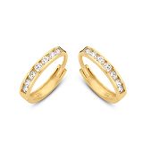 Creolen - Kesef 57583 - 585/- Gelbgold, Zirkonia Weiß