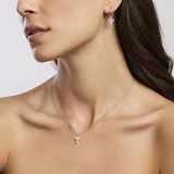 Kette mit Anhänger - Mabina 553658 - 925/- Silber rhodiniert, Zirkonia
