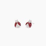 Ohrstecker - Mabina 563781 - 925/- Silber rhodiniert, Email Rot
