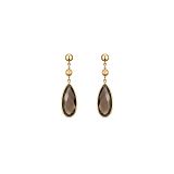 Ohrstecker - Gerry Eder 01.EG317 - 585/- Gelbgold, Rauchquarz Grau