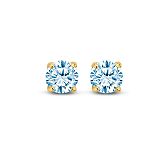Ohrstecker - Kesef 57571 - 585/- Gelbgold, Zirkonia Hellblau
