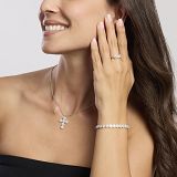 Kette mit Anhänger - Mabina 553655 - 925/- Silber rhodiniert, Zirkonia