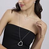 Kette mit Anhänger - Mabina 553831 - 925/- Silber rhodiniert, Zirkonia