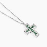 Kette mit Anhänger - Mabina 553846 - 925/- Silber rhodiniert, Zirkonia