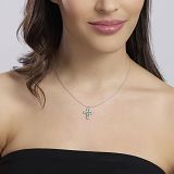 Kette mit Anhänger - Mabina 553846 - 925/- Silber rhodiniert, Zirkonia