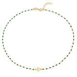 Collier - Kesef 51338 - 925/- Silber Gelb vergoldet, Kunststein