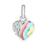 Anhänger - Kesef 54151 - 925/- Silber rhodiniert, Email, Herz