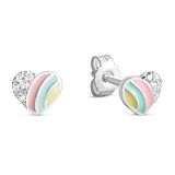 Ohrstecker - Kesef 54152 - 925/- Silber rhodiniert, Email Mehrfarbig