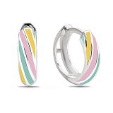 Creolen - Kesef 59126 - 925/- Silber rhodiniert, Email Mehrfarbig
