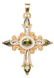 Anhänger - Gerry Eder 27.9905VG - 925/- Silber vergoldet Bicolor, Zirkonia, Kreu