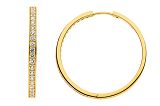 Creolen - 93059-01 - 925/- Silber Gelb vergoldet, Zirkonia Weiß