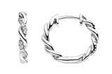 Creolen - 85495-01 - 925/- Silber rhodiniert, Zirkonia Weiß