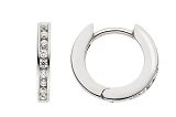 Creolen - 89797-01 - 925/- Silber rhodiniert, Zirkonia Weiß