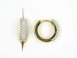 Creolen - 85576-01 - 925/- Silber Gelb vergoldet, Zirkonia Weiß