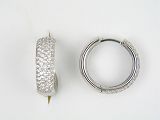 Creolen - 93418-01 - 925/- Silber rhodiniert, Zirkonia Weiß