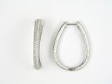 Creolen - 94389-01 - 925/- Silber rhodiniert, Zirkonia Weiß