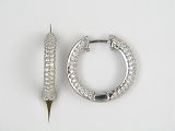 Creolen - 95149-01 - 925/- Silber rhodiniert, Zirkonia Weiß