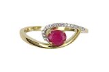 Damenring - 95274-56 - 333/- Gelbgold, Rubin/Zirkonia