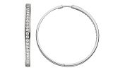 Creolen - 65086-01 - 925/- Silber rhodiniert, Zirkonia Weiß